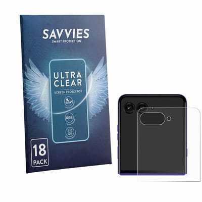 Savvies - Screenprotector voor Motorola Razr 70 Ultra (Achterdisplay) - Folie Beschermfolie transparant 18 Stuks