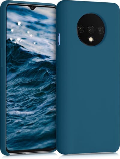 kwmobile telefoonhoesje geschikt voor OnePlus 7T - Hoesje met siliconen coating - Smartphone case in mat petrol