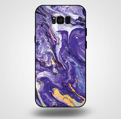 Smartphonica Telefoonhoesje voor Samsung Galaxy S8 Plus met marmer opdruk - TPU backcover case marble design - Goud Paars geschikt voor Samsung Galaxy S8 Plus