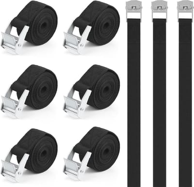 Set van 6 Sterke Spanbanden | Verstelbare Bevestigingsriemen voor Fiets, Auto, en Camping