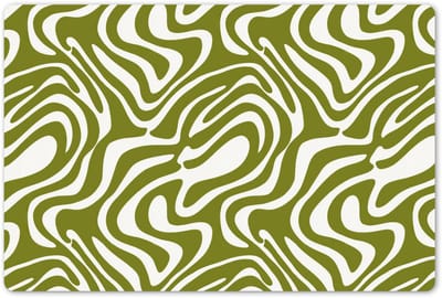 Placemats 45x30 cm - Placemat kunststof - 1 stuk - Lijnpatroon - Groen - Organisch - Borden onderleggers - Decoratie voor op tafel - Keuken tafeldecoratie accessoires - Vinyl onderlegger - Tafelversiering