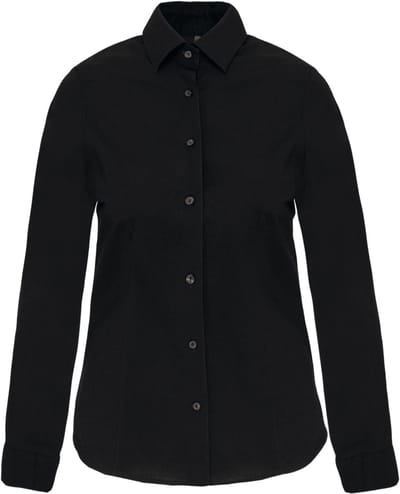 Kariban Dames stretch blouse lange mouwen K530 - Black - L