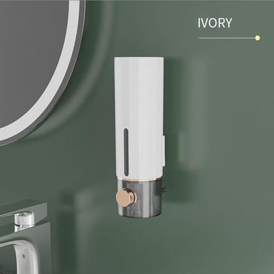 450ml Handmatige Wandgemonteerde Badkamer Vloeibare Zeepdispenser Handen Wassen Handdesinfectiemiddel Familie Hotel Douchegel Badkameraccessoires ivoor