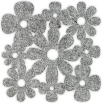 Klaver madelief vilt onderzetters - Gemeleerd grijs - 6 stuks - 10 x 10 cm - Tafeldecoratie - Glas onderzetter - Cadeau - Woonkamer - Tafelbescherming - Onderzetters Voor Glazen - Keukenbenodigdheden - Woonaccessoires - Tafelaccessoires