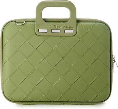 Bombata Intrecciato 13 / 14 inch Laptoptas Unisex - Vlechtpatroon - Lichtgroen