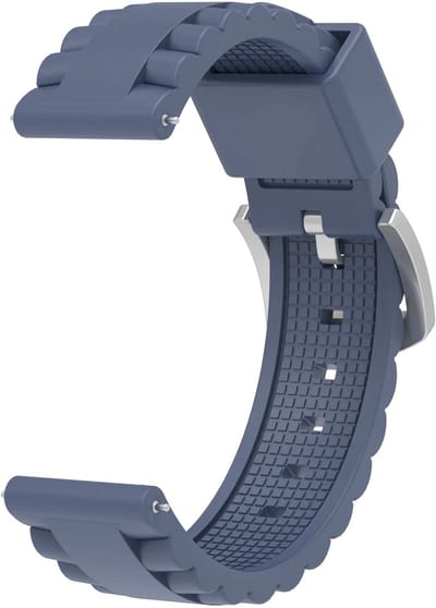 Strap-it Siliconen 'Wave' bandje(24mm) geschikt voor Garmin Fenix 9 (Pro) 51mm / Fenix 8 (Pro) 51mm / Garmin Fenix 7x (Pro - Sapphire Solar) / Fenix 6x (Pro - Sapphire) / Fenix 5x (Plus) / Fenix 3 / Epix Pro (Gen 2 - 51mm) - Grijsblauw