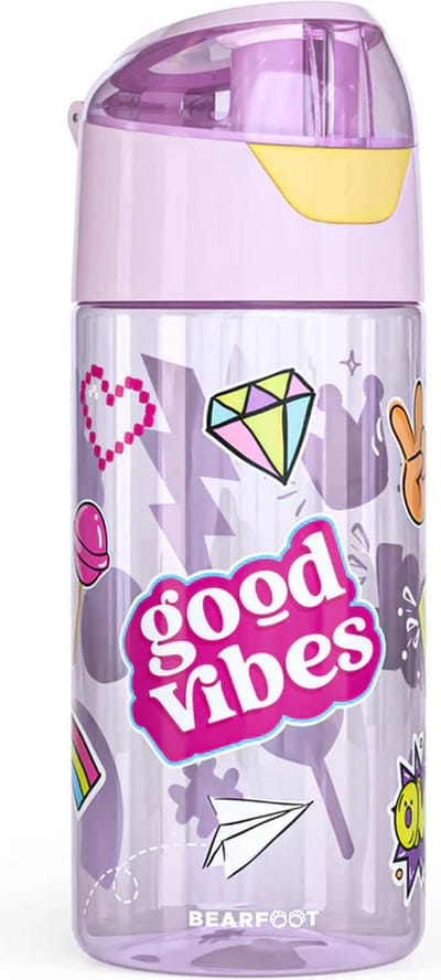 waterfles - drinkfles - schoolbeker - good vibes - meisjes - paars
