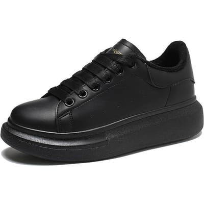 Nieuwe Koreaanse versie van de All-match Small White Shoes voor heren Vrouwelijke studenten Koreaanse versie van de Thick-sole Highened Casual Shoes voor dames 38 black
