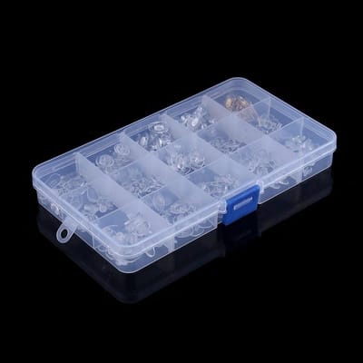 Dailygoods- Neuspads Bril 300 Stuks - Siliconen Neuspads - Zelfklevend - Schroeven voor Bril - 15 Stijlen - Lichtgewicht Behuizing 17,3 x 9,8 x 2 cm - Brilonderdelen