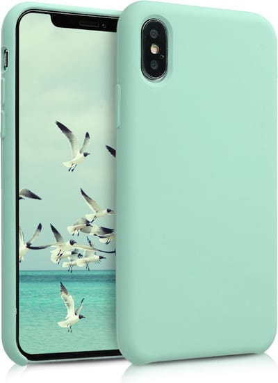 kwmobile telefoonhoesje geschikt voor Apple iPhone XS - Hoesje met siliconen coating - Smartphone case in mat mintgroen