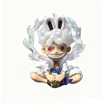 Figurine Anime One Piece 5ème Vitesse Nika Lapin Luffy Figurine d'Action 9cm Poupée Statue en PVC Objet de Collection Modèle Mignon Jouets Cadeaux 9cm opp bag white