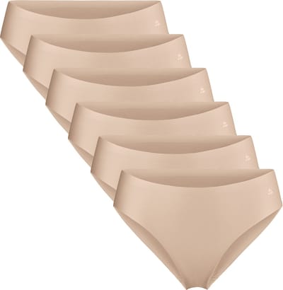 DANISH ENDURANCE Naadloze Slips voor Dames - Sporten & Iedere dag - 6-pack - Beige - Maat XL