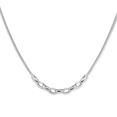 YO&NO Ketting - combi - gourmette en paperclip - Dames - 5,5 mm - 41 + 4 cm - Sieraden Vrouw - Zilver 925