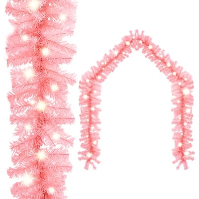 vidaXL - Kerstslinger - met - LED-lampjes - 5 - m - roze