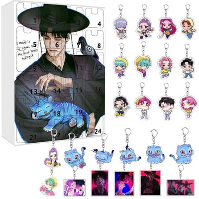 Kpop Demon Hunters Rumi Mira Zoey Figuur Sleutelhanger - Acryl Hanger Trendy_blind_box Kerst Aftelkalender Jongens Duurzaam Cadeau gray