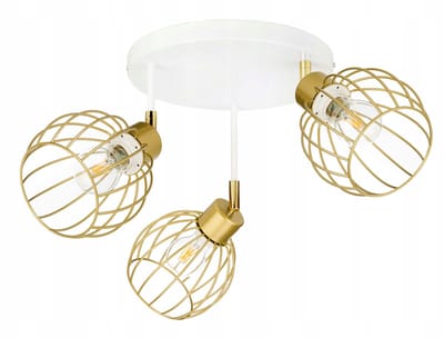 Gouden Plafondlamp met Verstelbare Draadbollen - Loft Stijl