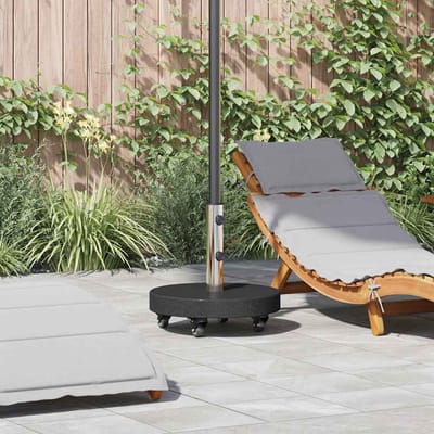 vidaXL - Parasolvoet - 30kg - Zwart - Graniet - en - RVS - Rond