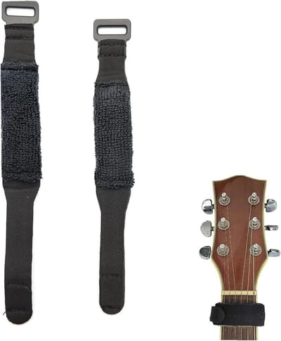 Gitaar Dempers - Geluiddempers Gitaar - Stil Oefenen - Verstelbare Band - 2 Stuks - Zwart