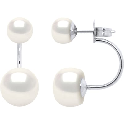 DUO Parel Oorbellen Zoetwater White 6 en 9 mm 925
