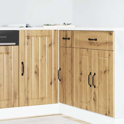 vidaXL - Onderkast - Lucca - bewerkt - hout - artisanaal - eikenkleur