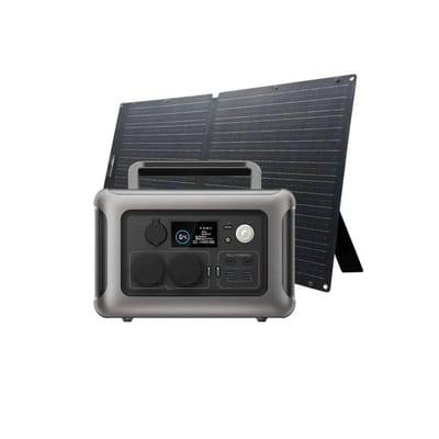 ALLPOWERS R600 Draagbaar Energiestation 600W 299Wh LiFeP04 Accu - R600-Zwart + SE100 100W IP68 Zonnepaneel
