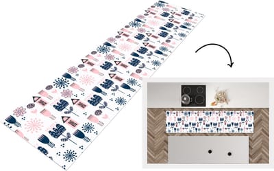 Keukenloper - Loper keuken - Patroon - Pastel - Scandinavië - 200x50 cm - Keukenloper vinyl