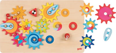 GOKI Spelend leren - Tandwielspel - 21X33Cm - 16 Delen - Hout