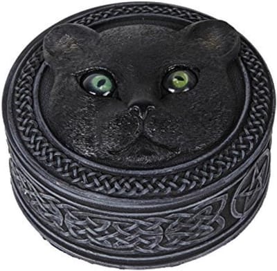 Sieradendoosje Zwarte Kat met Rollende Ogen Figuur Cadeau