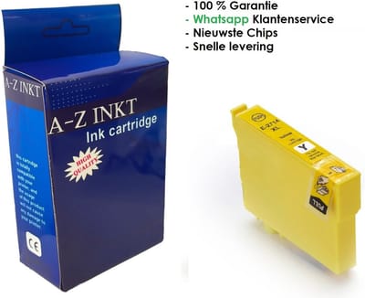 AtotZinkt Compatible inkt cartridge voor Epson 27XL Yellow| 1 x Gele inktcartridge voor Epson Workforce WF-3620WF, WF-3620DWF, WF-3640DTWF, WF-7110DTW, WF-7210DTW, WF-7610DWF, WF-7615DWF, WF-7620DTWF, WF-7710DWF, WF-7715DWF, WF-7720DTWF