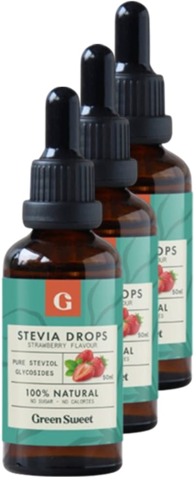 Green Sweet | Sweet Drops Aardbei | 50ml | 3 stuks | 3 x 50ml