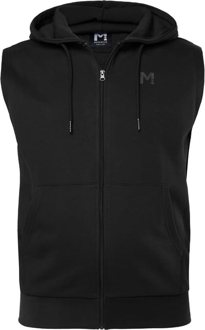 Men Plus - Heren - Men+ sweatvest capuchon kangoeroezak tot 8XL - Zwart - Maat 3XL