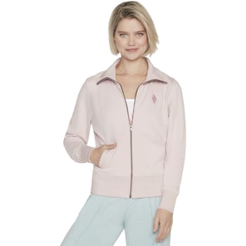 Skechers The Hoodless Hoodie Diamond Jacket W3JA262-LPK, Vrouwen, Roze, Sweatshirt, maat: S
