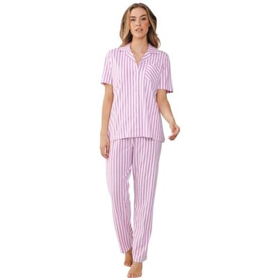 Pastunette Pyjama Pink Dream - Roze/Wit - Katoen - Doorknoop - Maat 40