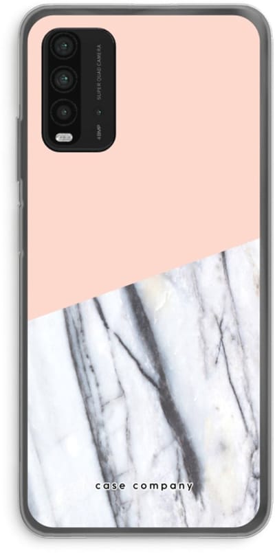 Case Company® - Hoesje geschikt voor Xiaomi Redmi 9T hoesje - A touch of peach - Soft Cover Telefoonhoesje - Bescherming aan alle Kanten en Schermrand