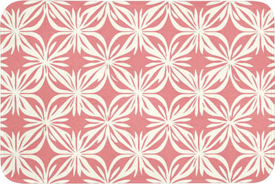 Badmat 90x60 cm - Antislip - Roze - Bloemenmotief - Wit - Modern - Badmatten voor badkamer - Badkamermat - Douchemat - Badkamer mat