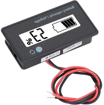 12-84V Accucapaciteit Monitor LCD Display Met Alarm - Compatibel met Loodzuur en Lithium Batterijen - Wit