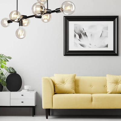 Lamkur Plafondlamp Eliza, 8-lamps, zwart