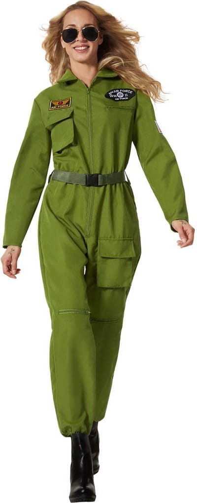 dressforfun - dameskostuum jet fighter pilot - S - Verkleedkleding carnaval - Halloween - Verkleden - Feestkleding - Carnavalskleding - Feest - Partykleding