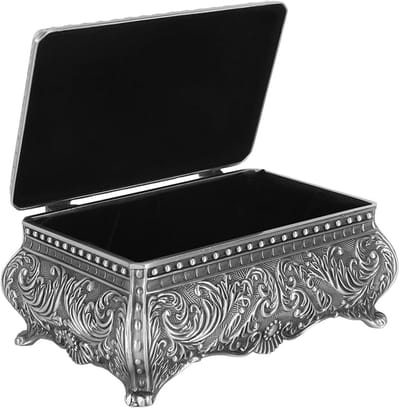 Vintage Sieradenbox met Bloemengravure - Rechthoekige Opbergdoos voor Sieraden, Trinket Organizer en Cadeau voor Vrouwen en Meisjes