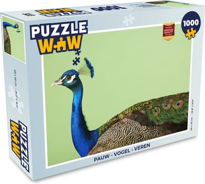Puzzel Pauw - Vogel - Veren - Legpuzzel - Puzzel 1000 stukjes volwassenen