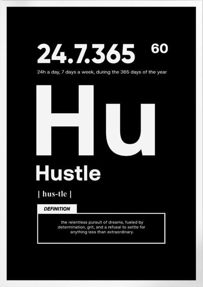 Hus-tle (Motivatie & Inspiratie) | Poster | A3: 30 x 40 cm