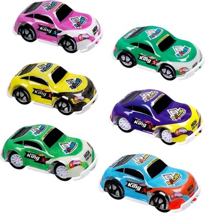 Boland - Set 6 terugtrekautootjes Race - Pinata vulling - Uitdeelcadeautjes - Verjaardag