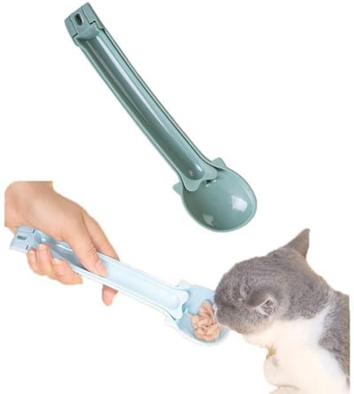 Dailygoods- Kattenvoerlepel Automatisch - Kattenvoer Dispenser - Traktatie Dispenser - Ergonomisch Ontwerp - Duurzaam Polypropyleen - Voedsel Opslag Gereedschap - Kattenvoerdispenser