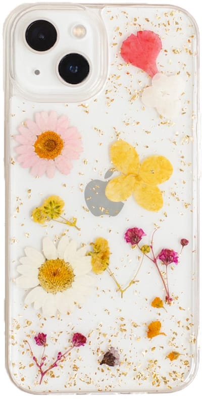 Casies droogbloemen hoesje geschikt voor Apple iPhone 17 - gedroogde bloemen telefoonhoesje - Dried Flower Soft Case TPU - Transparant