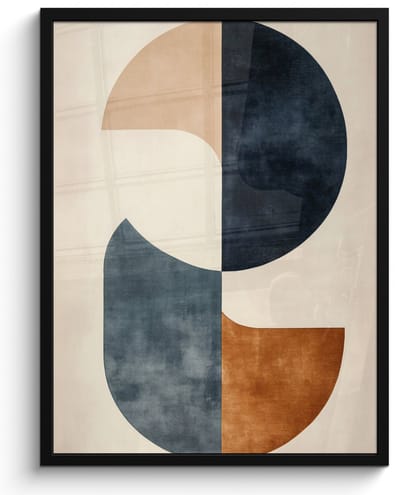 Poster in lijst - Fotolijst 50x70 cm - Posters - Cirkels - Abstract - Kleurrijk - Posterlijst zwart - Decoratie - Wanddecoratie woonkamer - Muurdecoratie slaapkamer