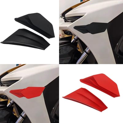 2 stuks Motorfiets GP Winglets Kits Aerodynamische Wing Spoiler Universele Modificatie Accessoires zwart