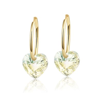 Montebello Oorbellen Claire HG46 - Swarovski Hart - 925 Zilver Verguld - Ø10mm - 20mm