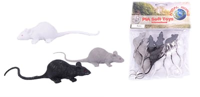 PIA Soft Toys - Speelfiguur Muis in zak - 12 stuks - 10 cm