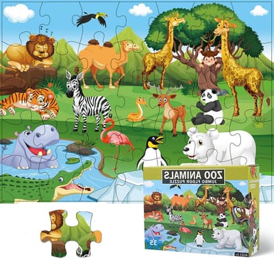 Grote Vloerpuzzel - Kinderpuzzel - Educatief Spelen - 35 Extra Dikke Stukken - 62 x 46 cm - Multicolor
