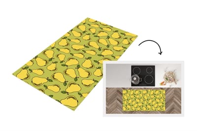 Keukenloper - Loper keuken - Peer - Fruit - Vintage - Patronen - 120x60 cm - Keukenloper vinyl